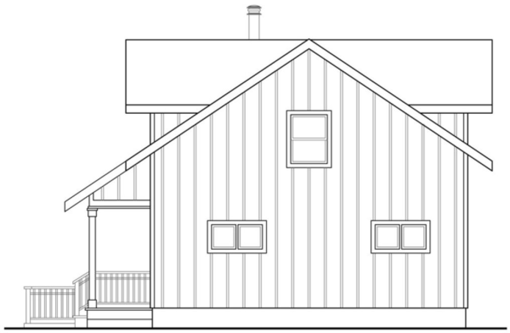 Rear Elevation for House Plan #340151