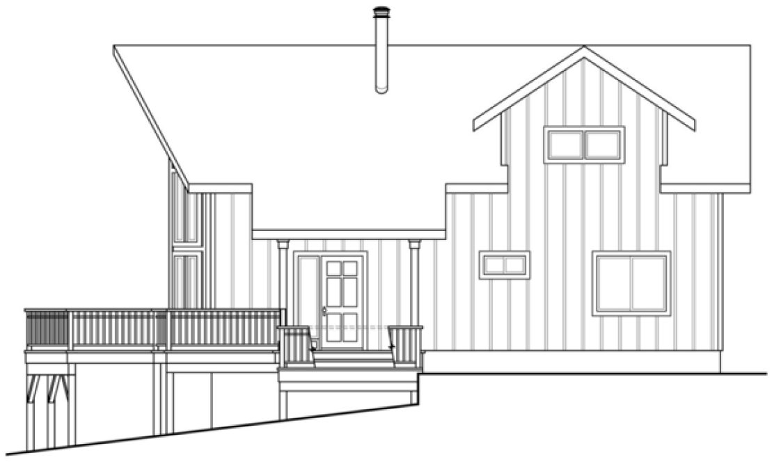 Right Elevation for House Plan #340151