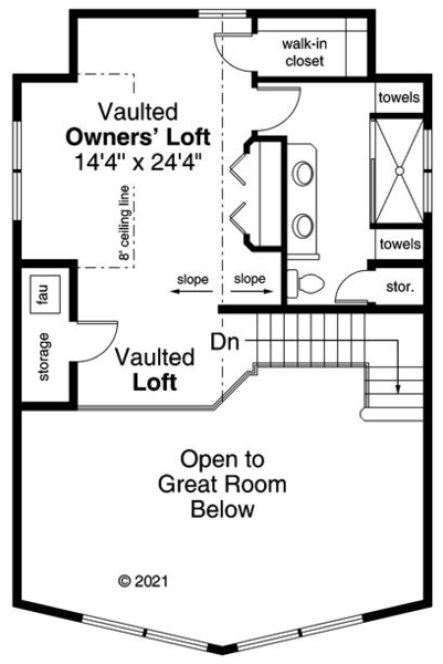 Second Floor Plan for House Plan #340151