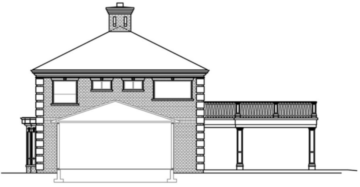 Left Elevation for House Plan #348444