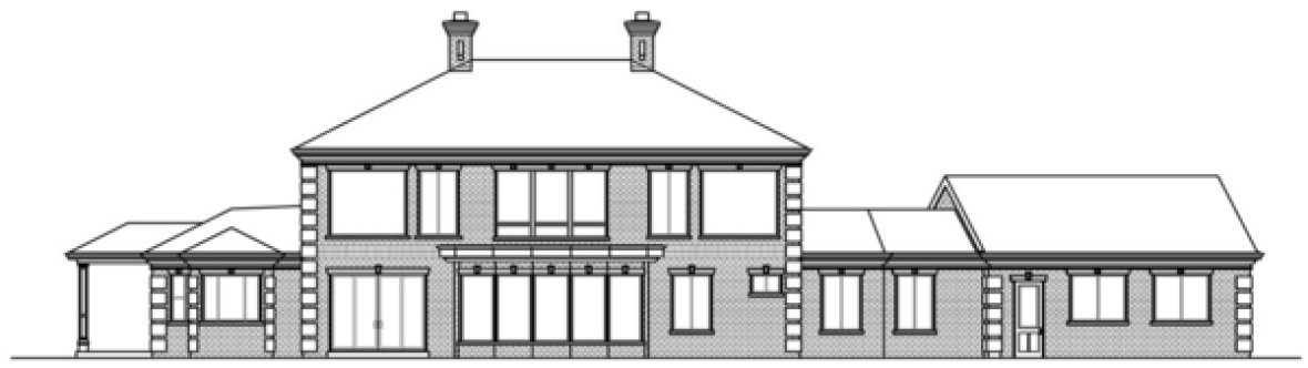 Rear Elevation for House Plan #348444