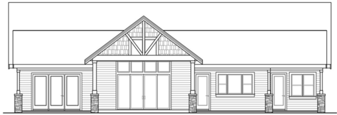 Rear Elevation for House Plan #344463