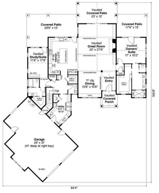 Main Floor Plan for House Plan #344463