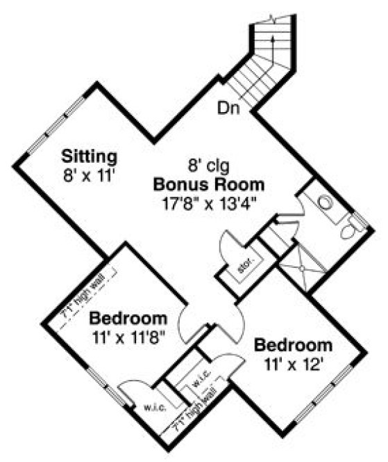 Second Floor Plan for House Plan #344463