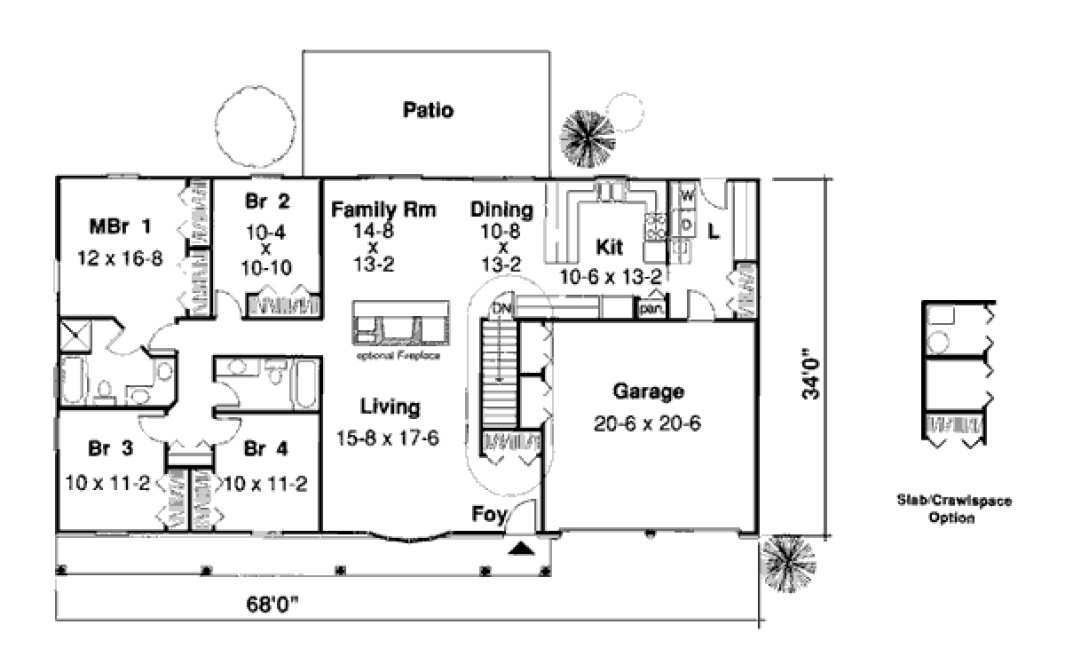 Main Floor Plan for House Plan #181091