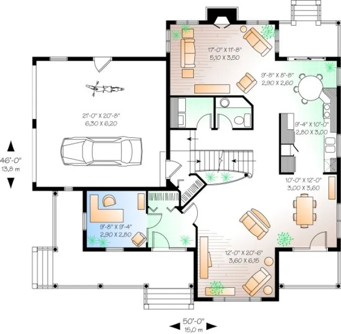 Main Floor Plan for House Plan #148882