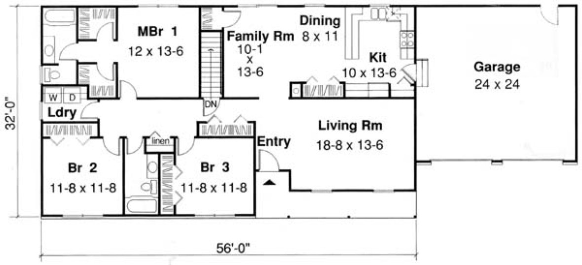 Main Floor Plan for House Plan #182761