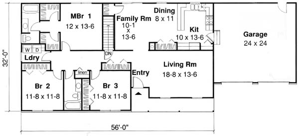 Main Floor Plan for House Plan #182761