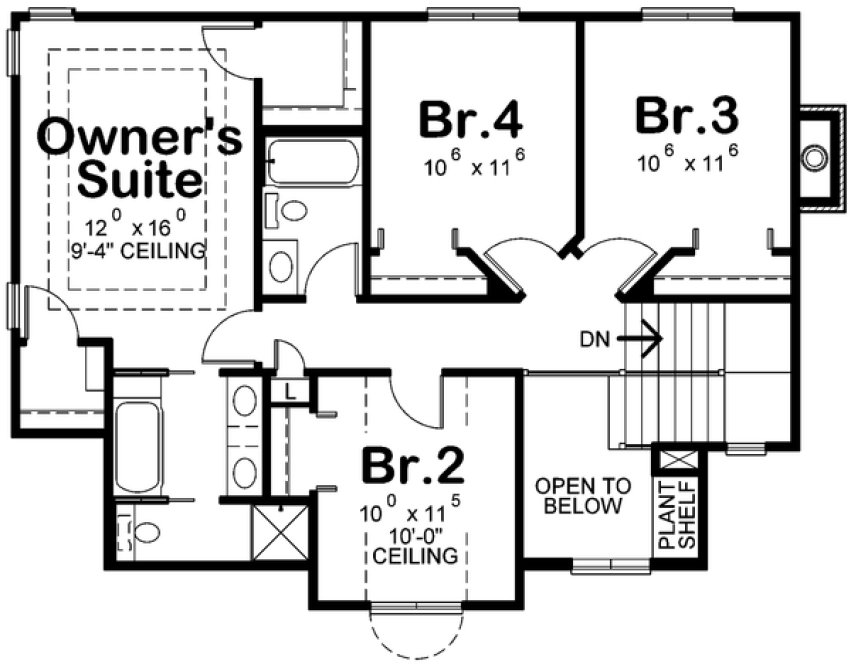 Second Floor Plan for House Plan #152881