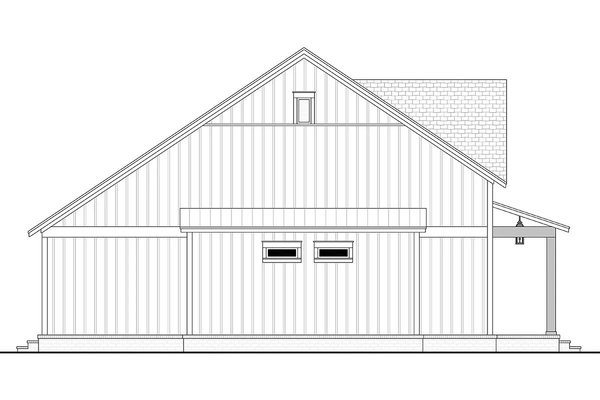Left Elevation for House Plan #303621