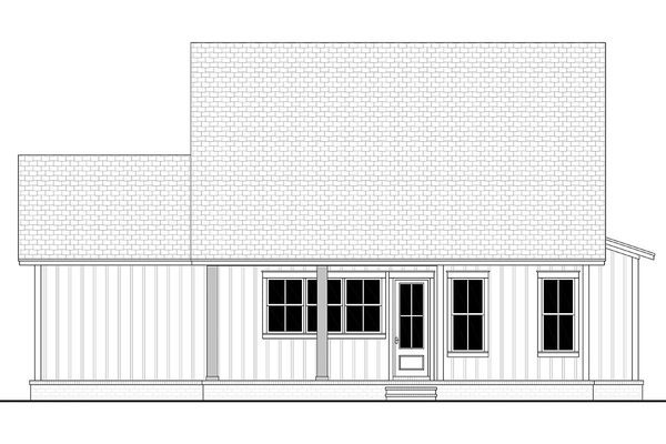 Rear Elevation for House Plan #303621