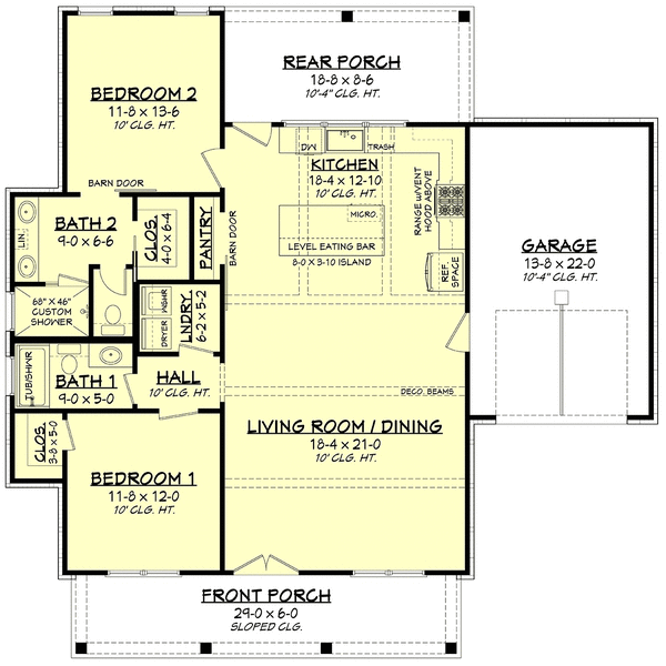 Main Floor Plan for House Plan #303621