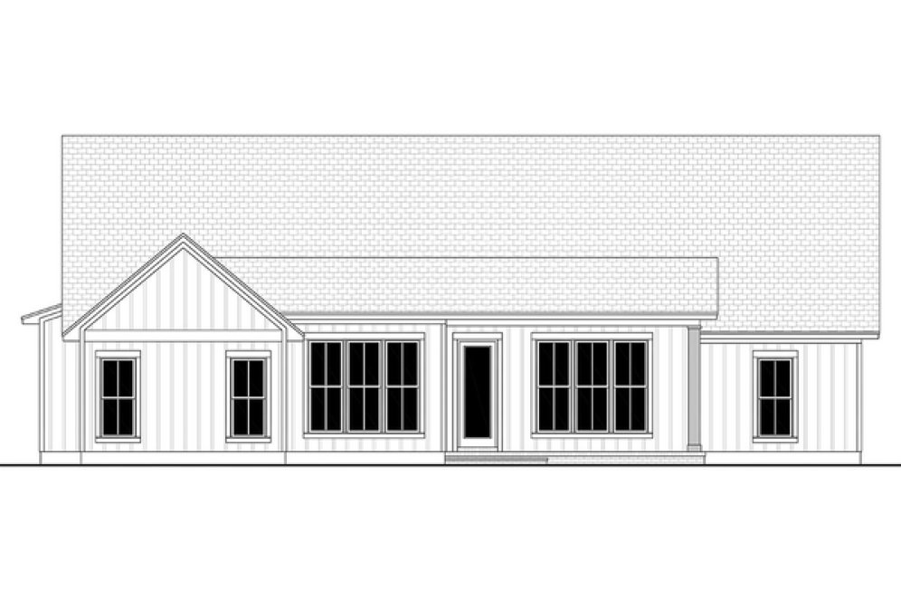 Rear Elevation for House Plan #304322