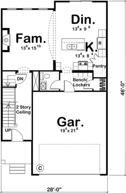 Main Floor Plan for House Plan #705461
