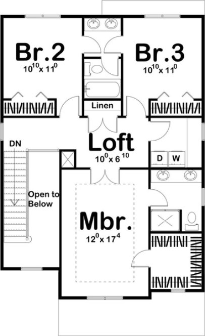 Second Floor Plan for House Plan #705461