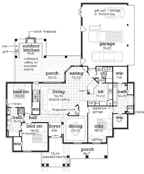 Main Floor Plan for House Plan #488391