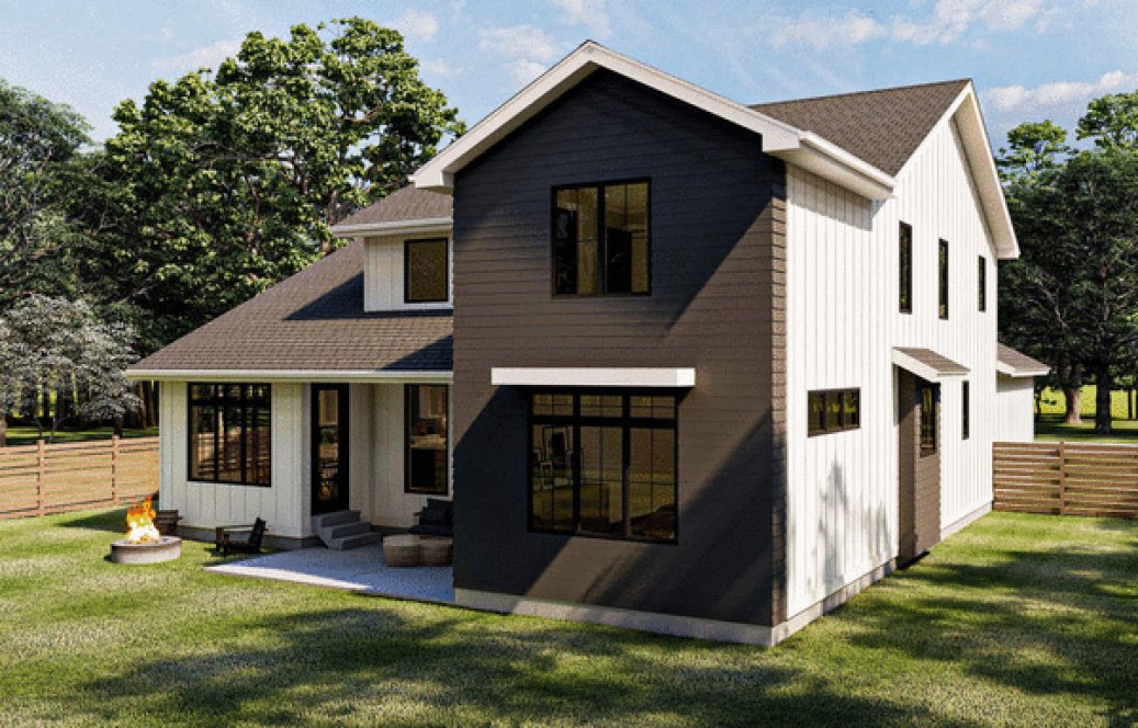 Rear Elevation for House Plan #703892