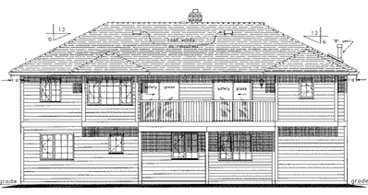 Rear Elevation for House Plan #139698