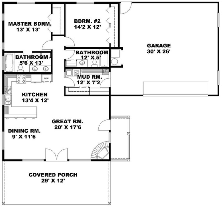 Main Floor Plan for House Plan #452531