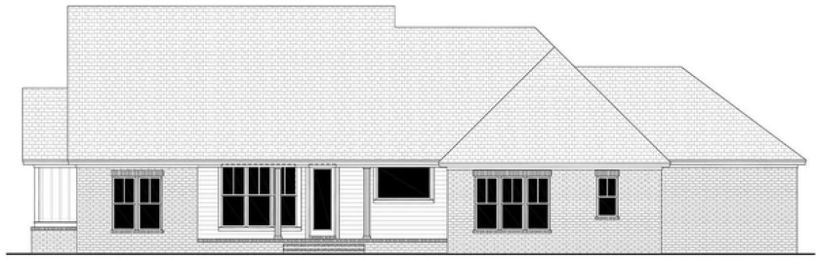 Rear Elevation for House Plan #305212