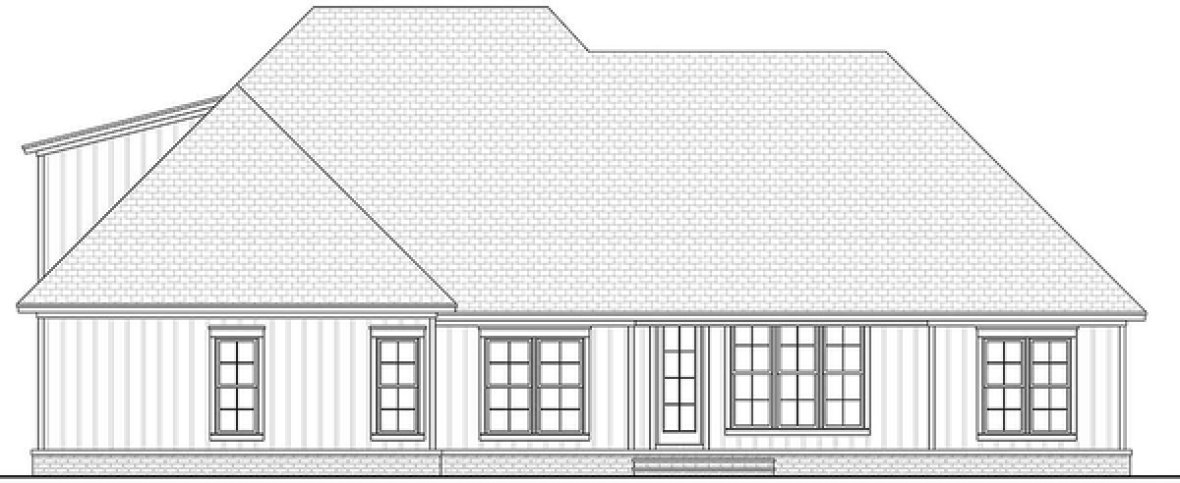 Rear Elevation for House Plan #308532
