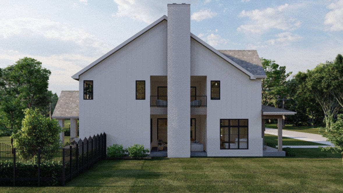 Left Elevation for House Plan #708473