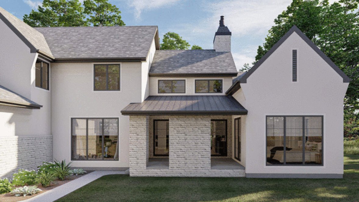 Rear Elevation for House Plan #702243