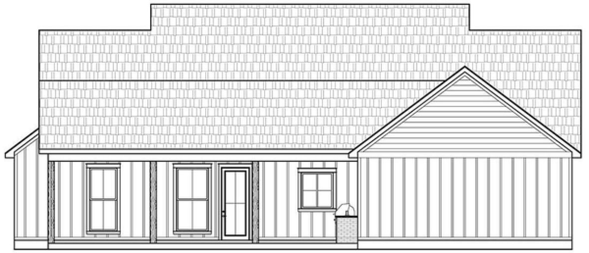 Rear Elevation for House Plan #904291