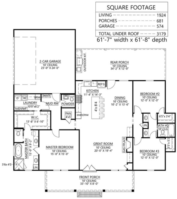 Main Floor Plan for House Plan #904291