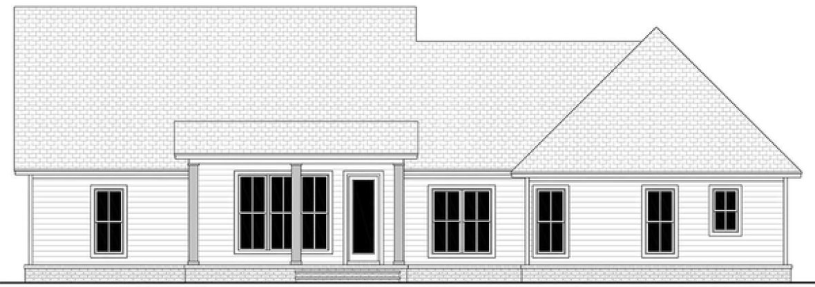 Rear Elevation for House Plan #302902