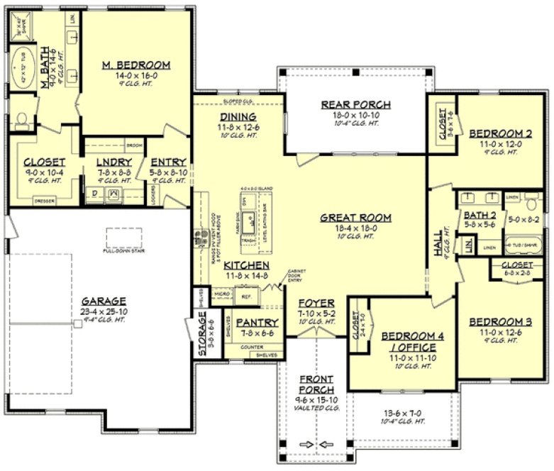 Main Floor Plan for House Plan #302902