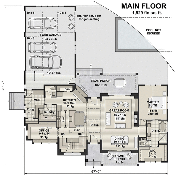 Main Floor Plan for House Plan #282103