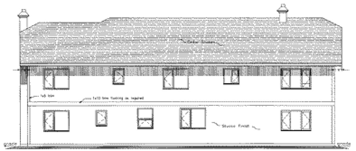 Rear Elevation for House Plan #138009