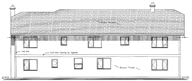 Rear Elevation for House Plan #138009