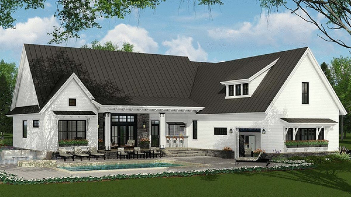 Rear Elevation for House Plan #287822