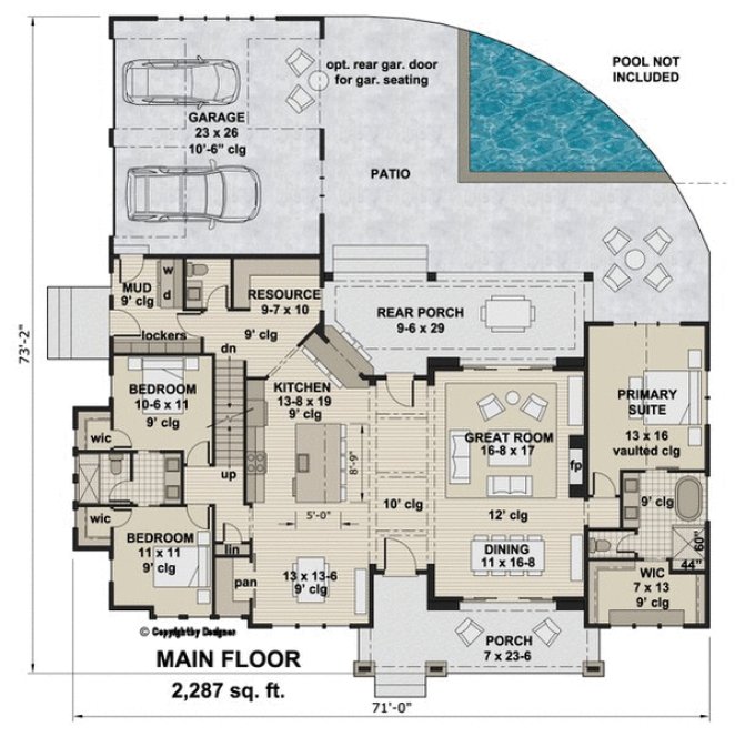 Main Floor Plan for House Plan #287822