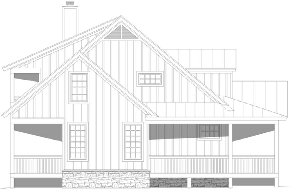 Left Elevation for House Plan #692442