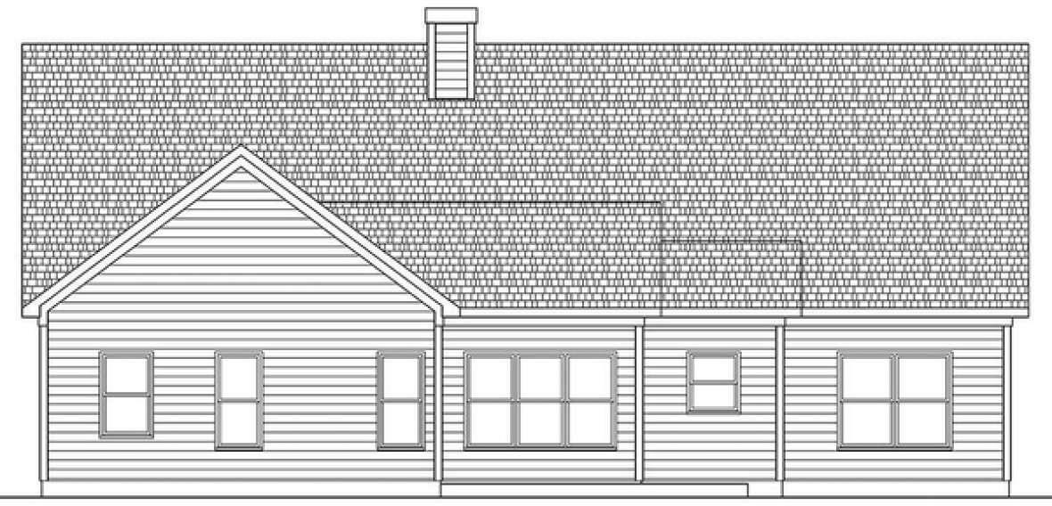 Rear Elevation for House Plan #710351