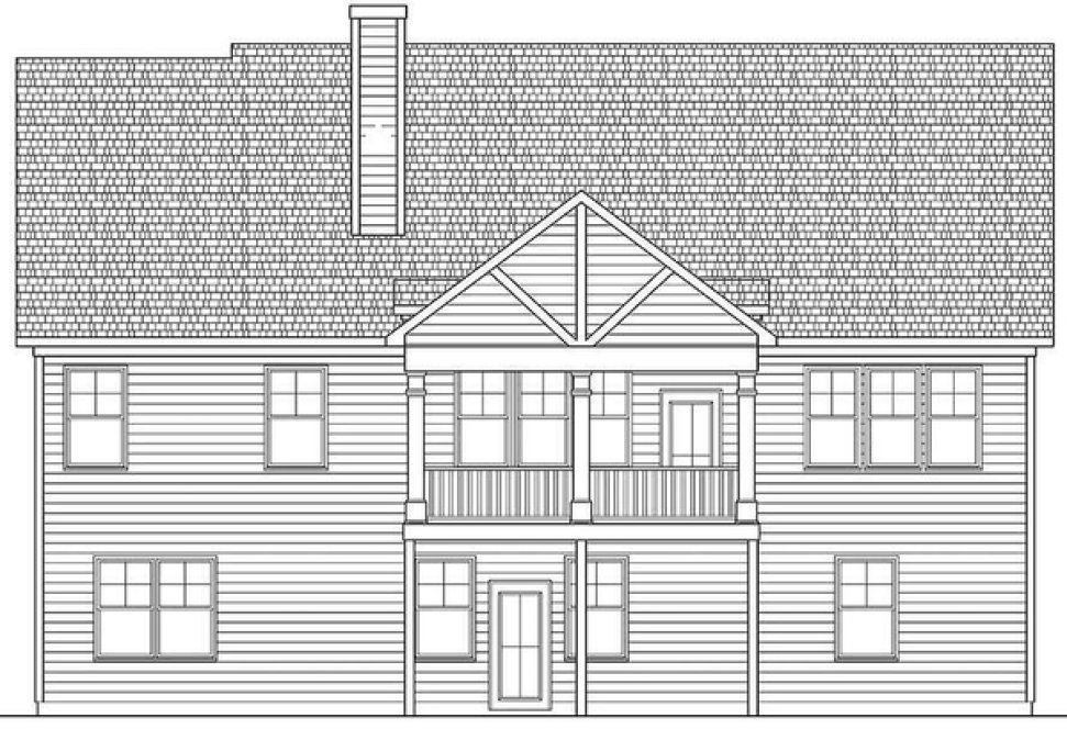 Rear Elevation for House Plan #715352