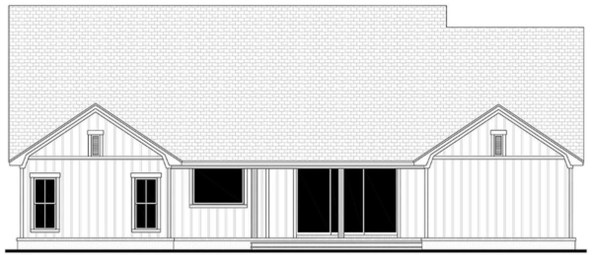 Rear Elevation for House Plan #308562