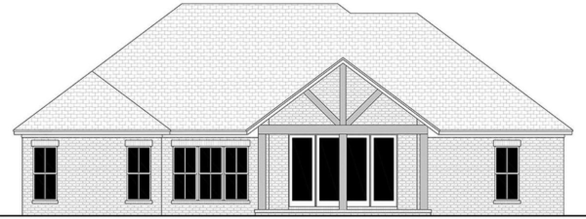 Rear Elevation for House Plan #309991