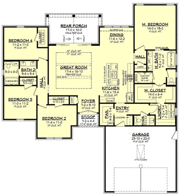 Main Floor Plan for House Plan #309991