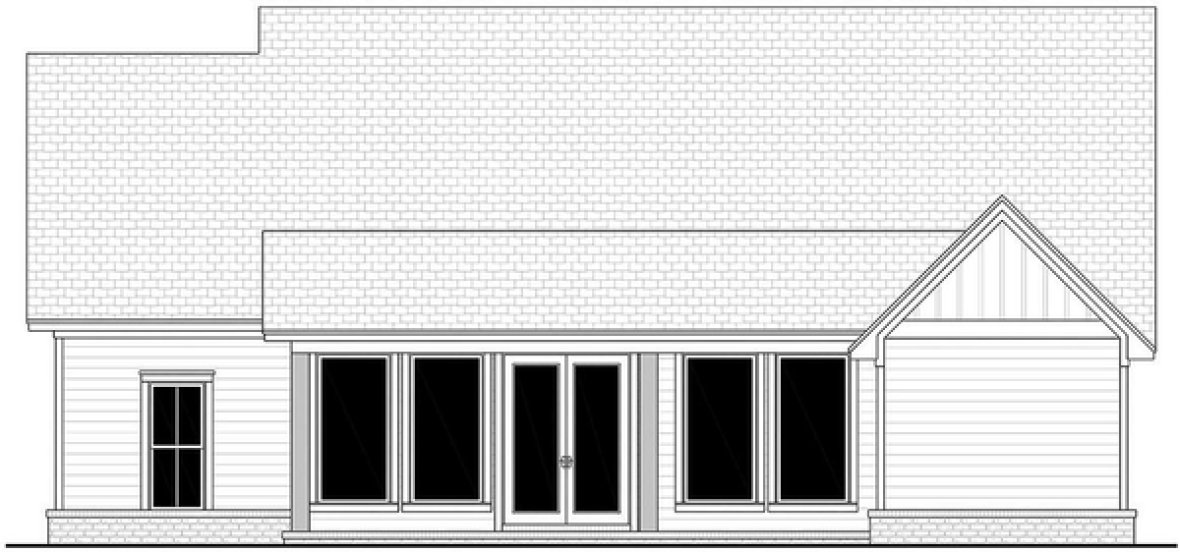 Rear Elevation for House Plan #308281