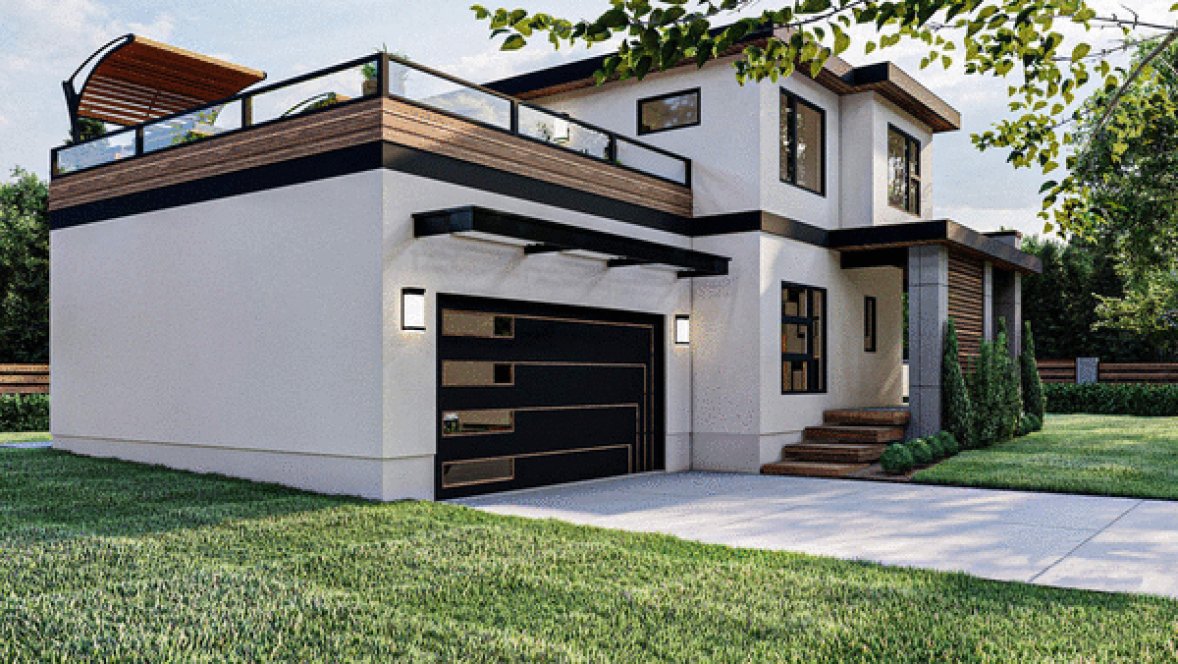 Left Elevation for House Plan #703641