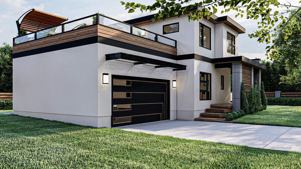 Left Elevation for House Plan #703641