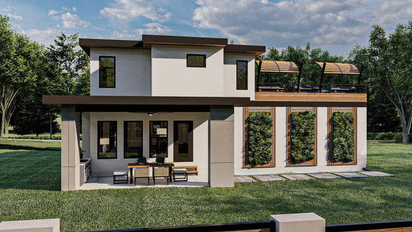 Rear Elevation for House Plan #703641