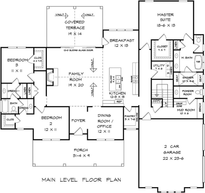 Main Floor Plan for House Plan #718082