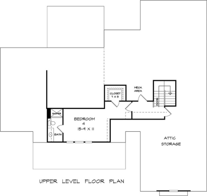 Second Floor Plan for House Plan #718082