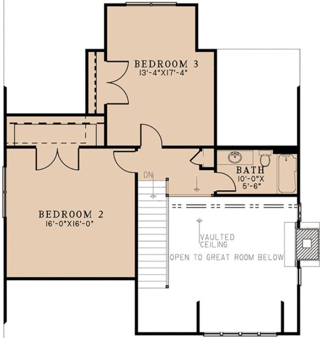 Second Floor Plan for House Plan #318722