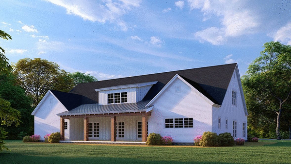 Rear Elevation for House Plan #319873